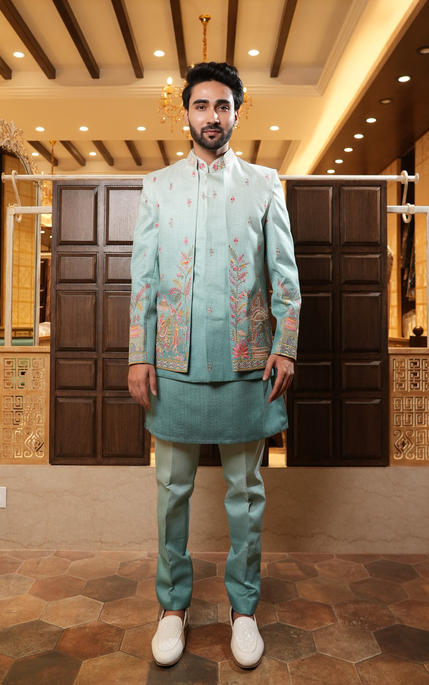 Aqua Colour Indo Western(ME-MINW_PD25802T.31)