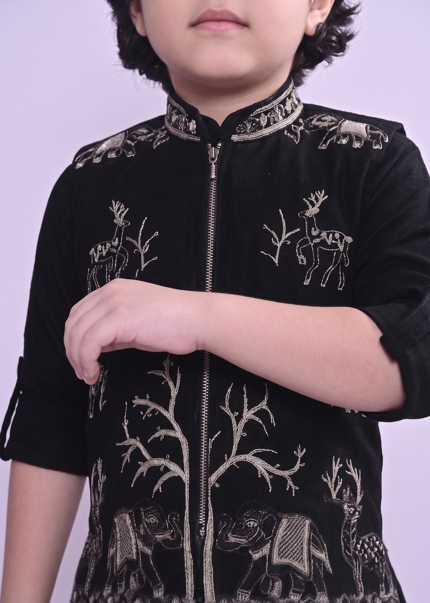 Black Colour Jacket Kurta Set(BE-BBUS_1860)