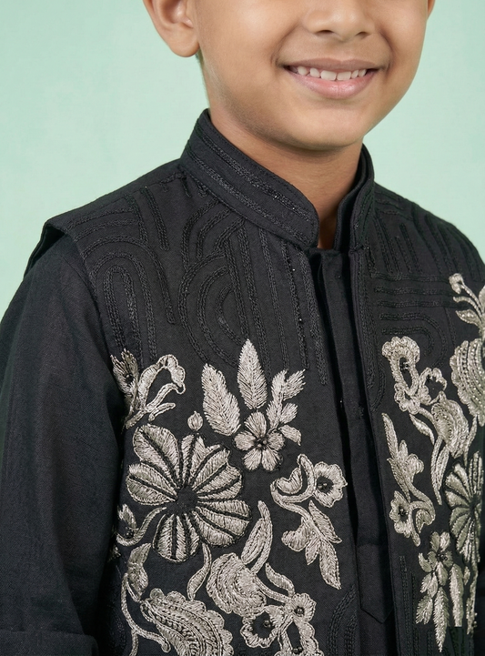 Black Colour Jacket Kurta Set(BE-BBUS_5772)
