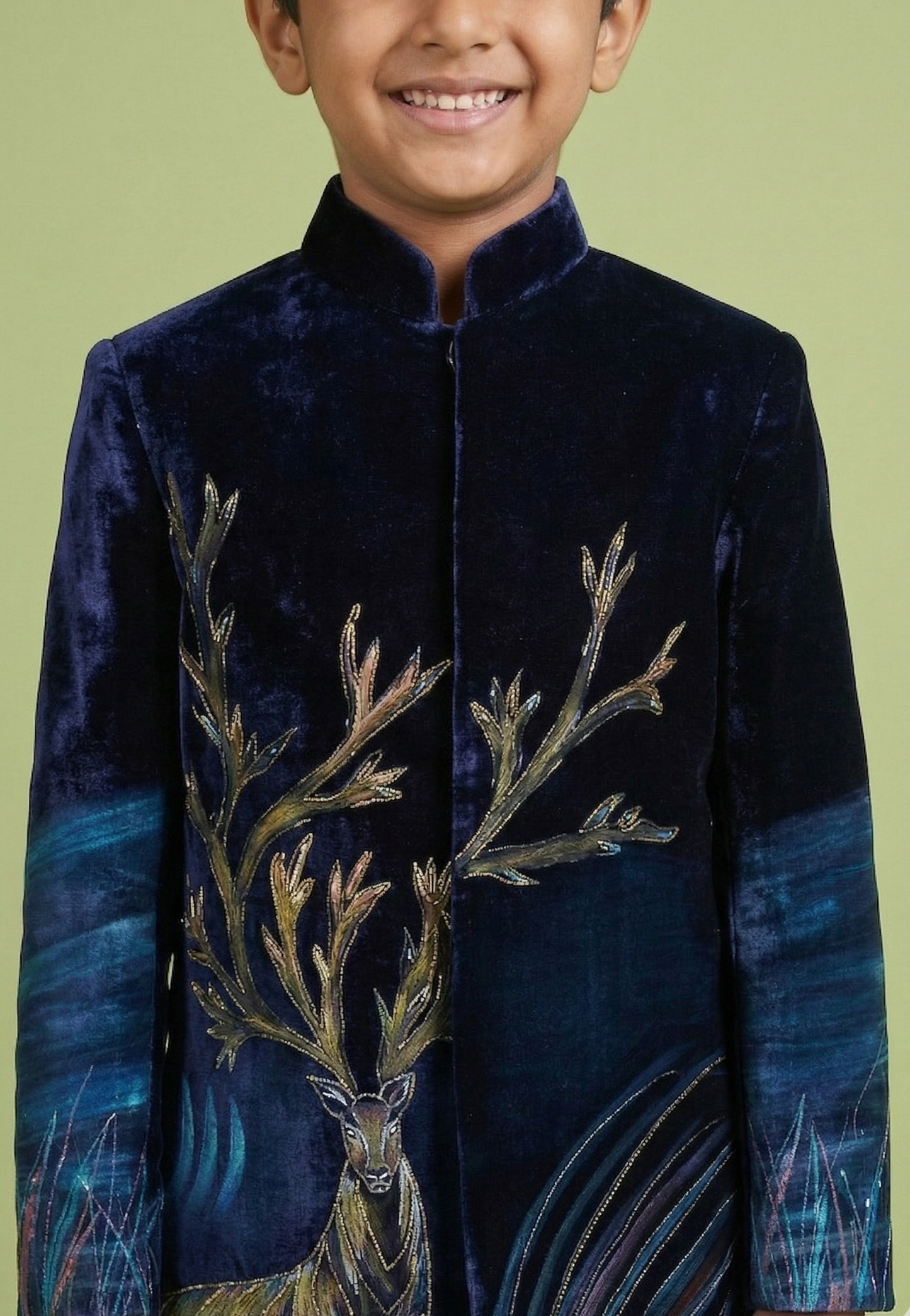 Midnight Blue Colour Indo Western(BE-BINW_9680)