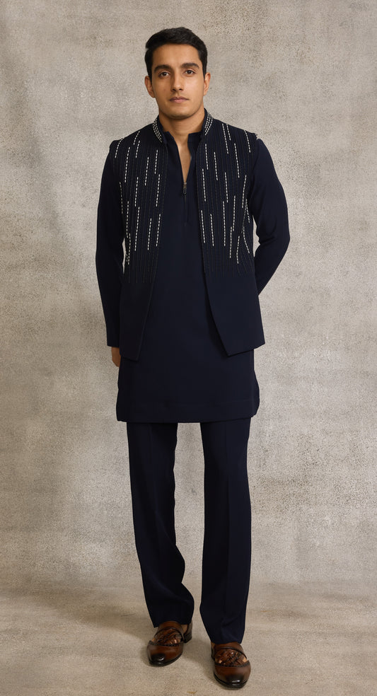 Navy Blue Colour Bundi Set (ME-MBUS_2642)