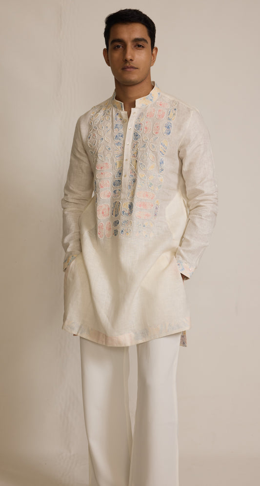 Cream Colour Kurta Set With Stole (ME-MKUS_T 2659)