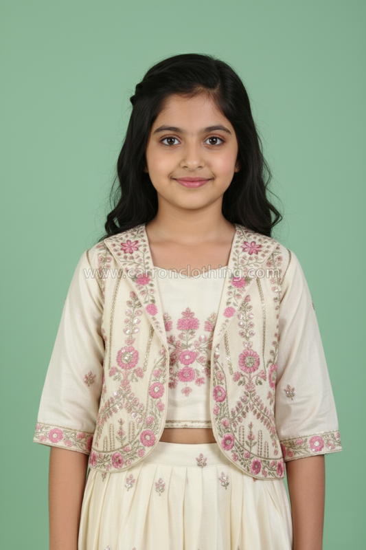 Cream Colour Ghaghra Choli Set(GE-GGHC_1300)