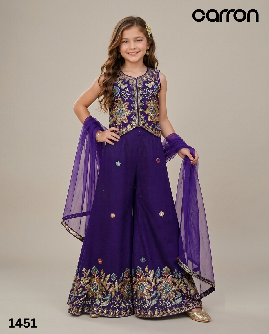 Purple Colour Plazo Set(GE-GPZS_1451)
