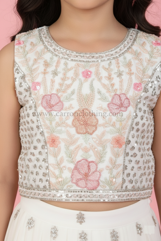 White Colour Ghaghra Choli(GE-GGHC_1517)