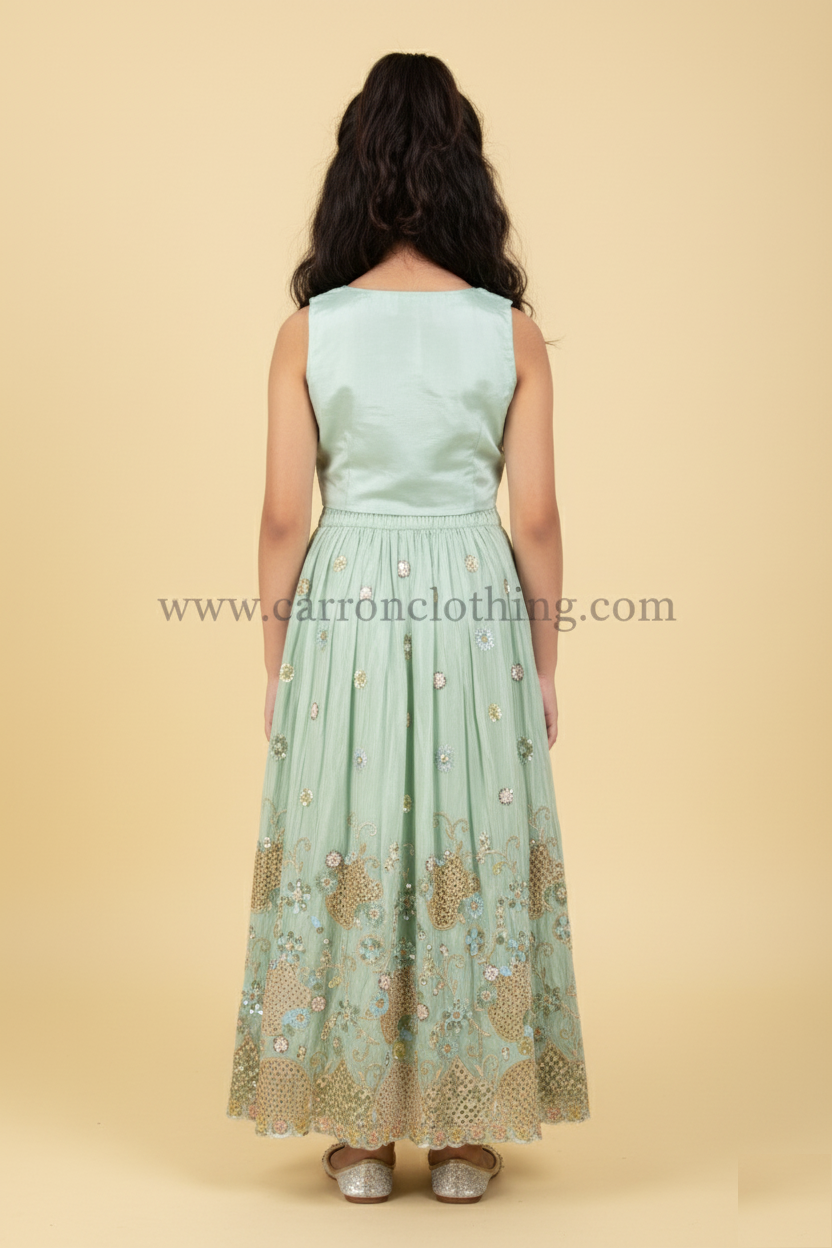 Firozi Colour Ghaghra Choli(GE-GGHC_3008)