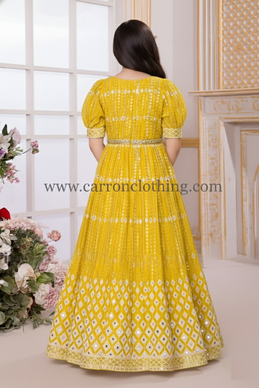 Lemon Colour Gown (GE-GGWN_3218)