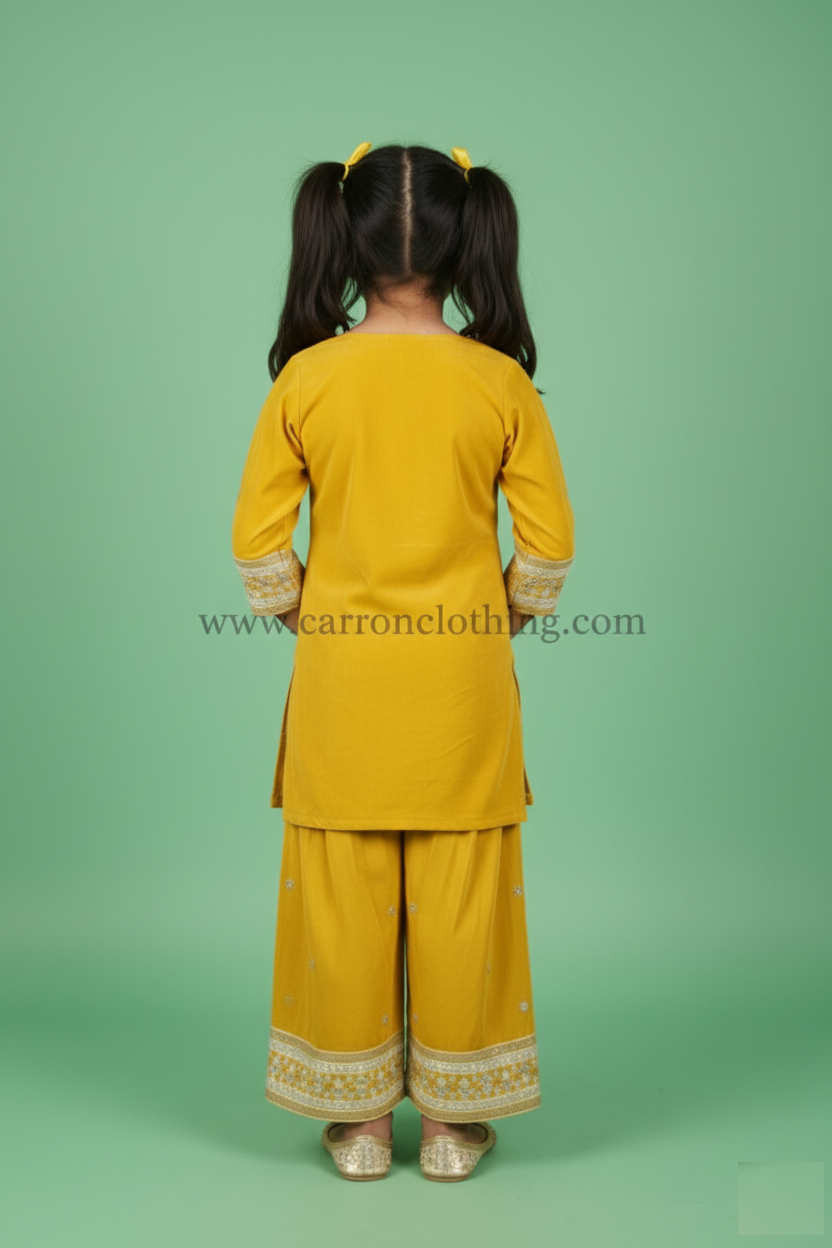 Gold Colour Plazo Set(GE-GPZS_4087)