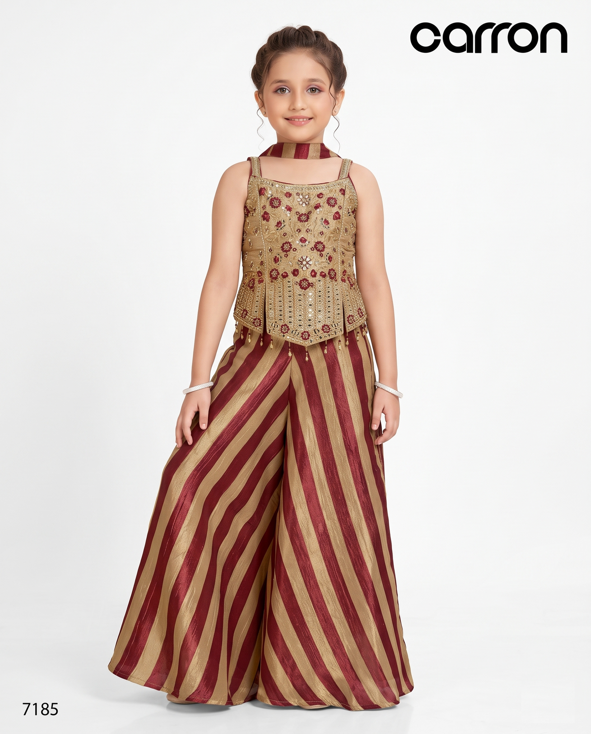 Wine Colour Plazo Set(GE-GPZS_7185)