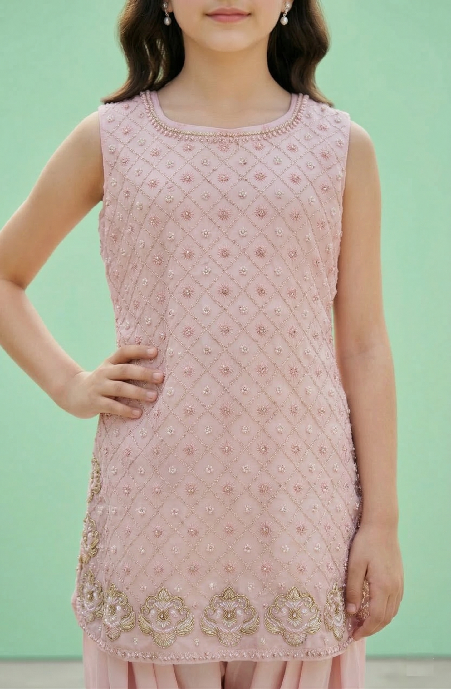 Blush Pink Colour Chudidar(GE-GCHU_1454)