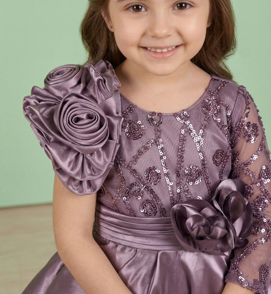 Deep Lavender Colour Party Frock(GE-GFRP_12085)