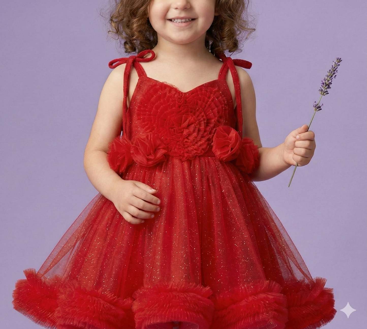 Red Colour Party Frock(GE-GFRP_184)