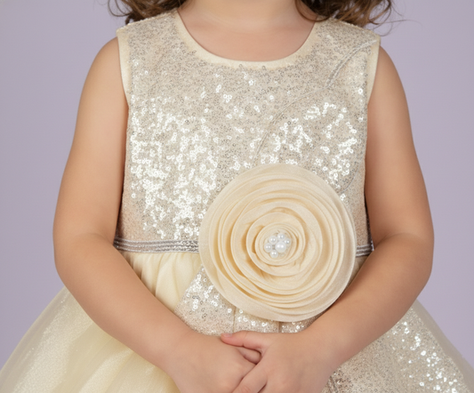 Cream Colour Party Frock(GE-GFRP_348)