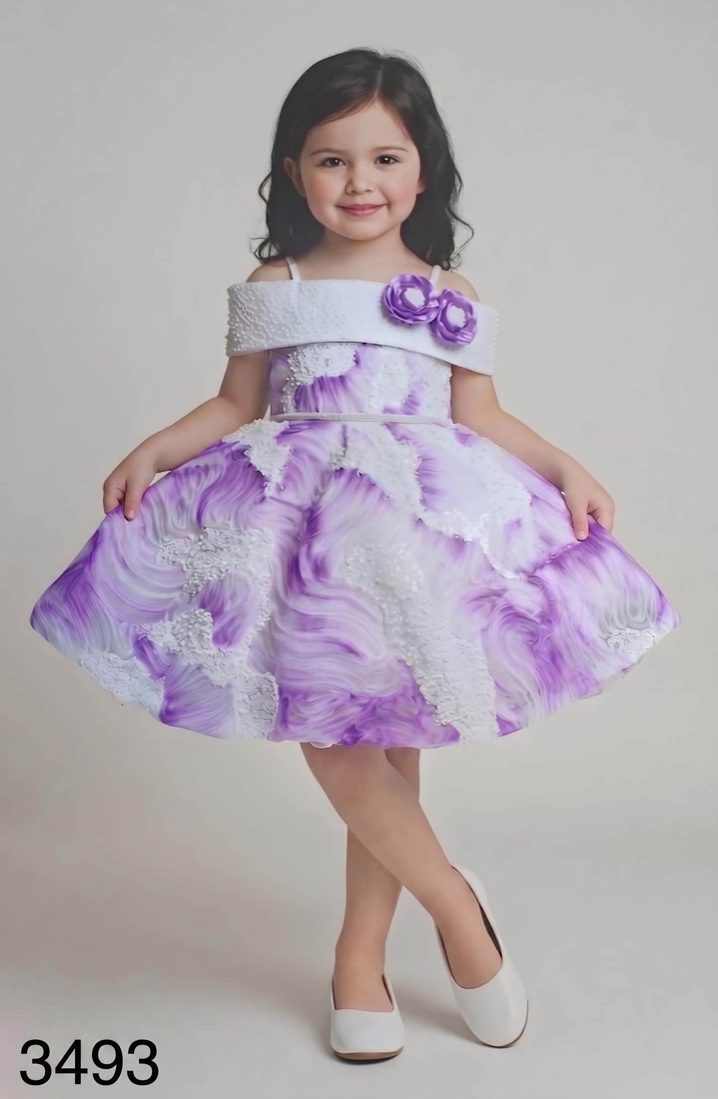 Purple Colour Party Frock(GE-GFRP_3493)