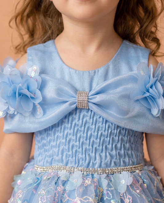 Sky Blue Colour Party Frock(GE-GFRP_356)