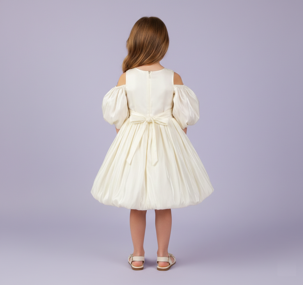 Cream Colour Party Frock(GE-GFRP_901)