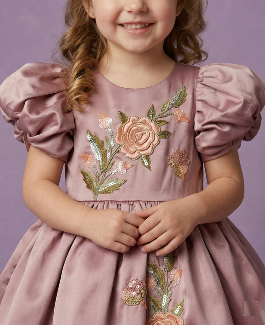 Rose Gold Colour Party Frock(GE-GFRP_9214)