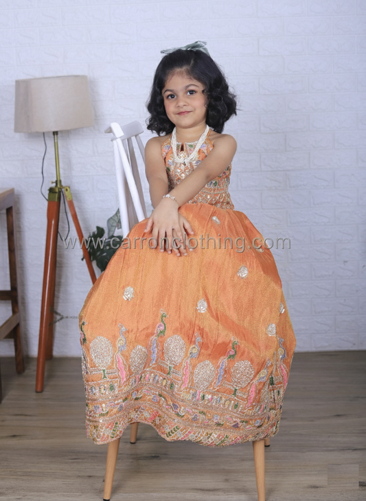 Orange Colour Ghaghra Choli(GE-GGHC_1060)