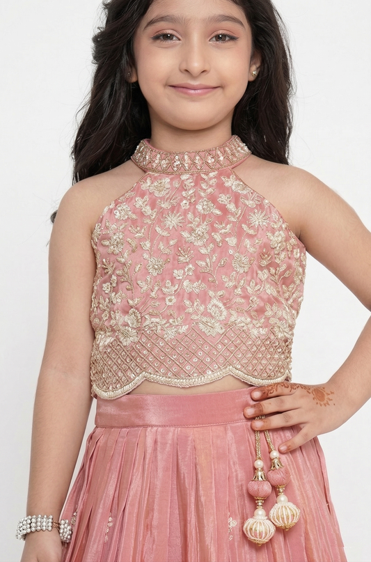Rose Pink Colour Ghaghra Choli(GE-GGHC_3096)