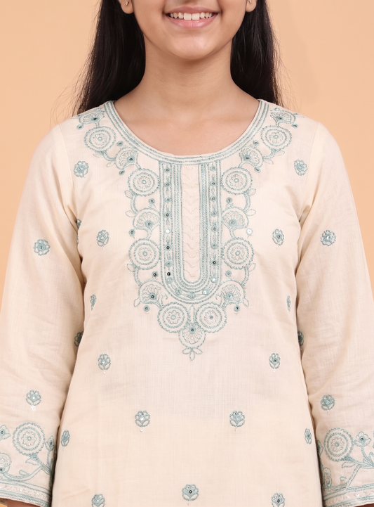 Cream Colour Gharara Set(GE-GGHS_4672)