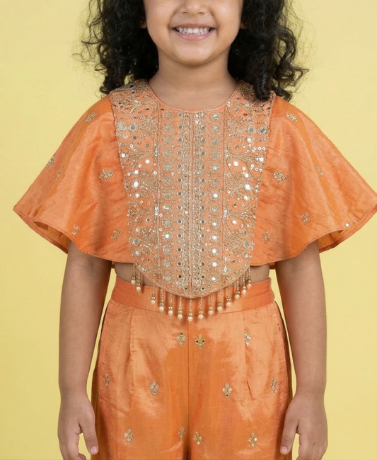 Orange Colour Plazo Set(GE-GPZS_1172)