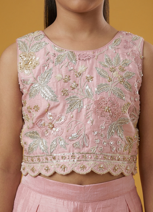 Onion Pink Colour Plazo Set(GE-GPZS_1201)