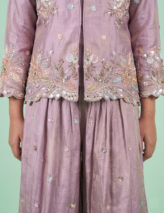 Wine Colour Plazo Set(GE-GPZS_3430)