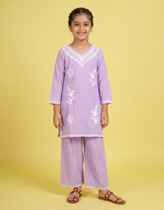 Lavender Colour Plazo Set(GE-GPZS_7625)
