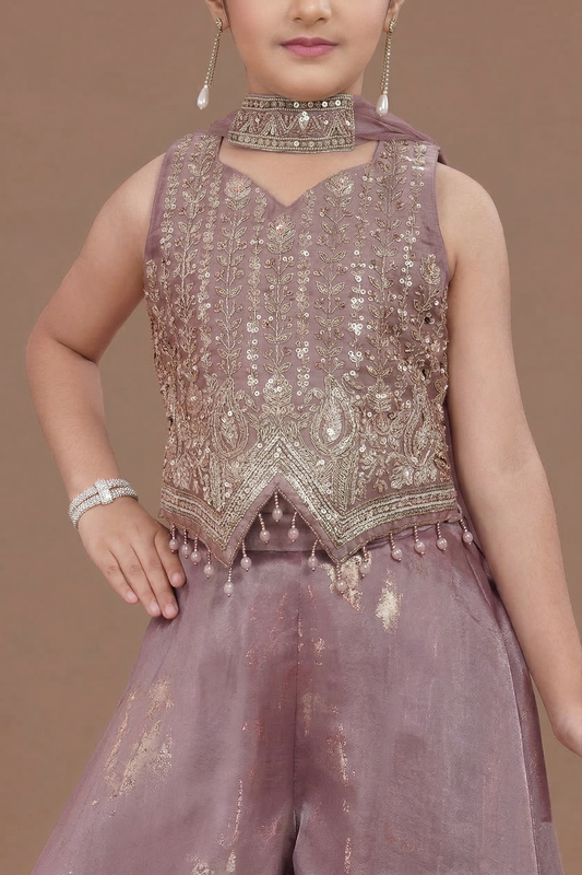 Dusty Lavender Colour Plazo Set(GE-GPZS_9913)