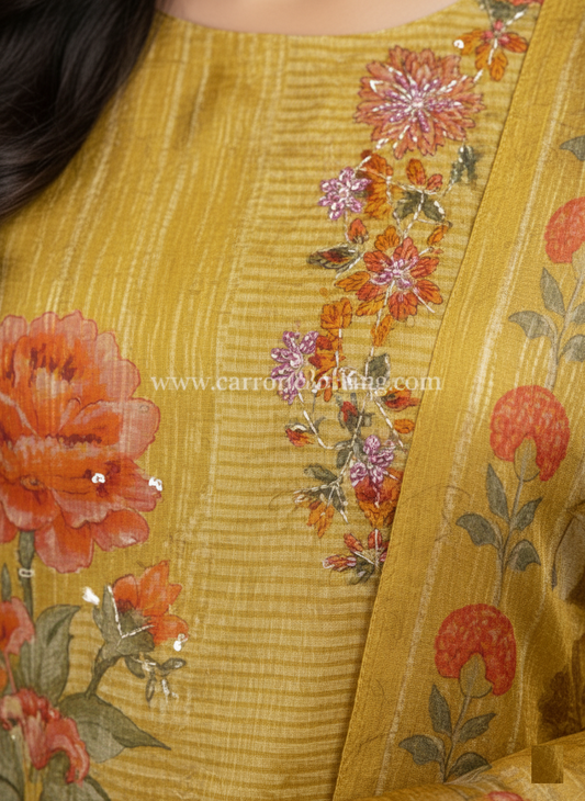 Yellow Colour Kurti Set(LC-WKIS_3581)