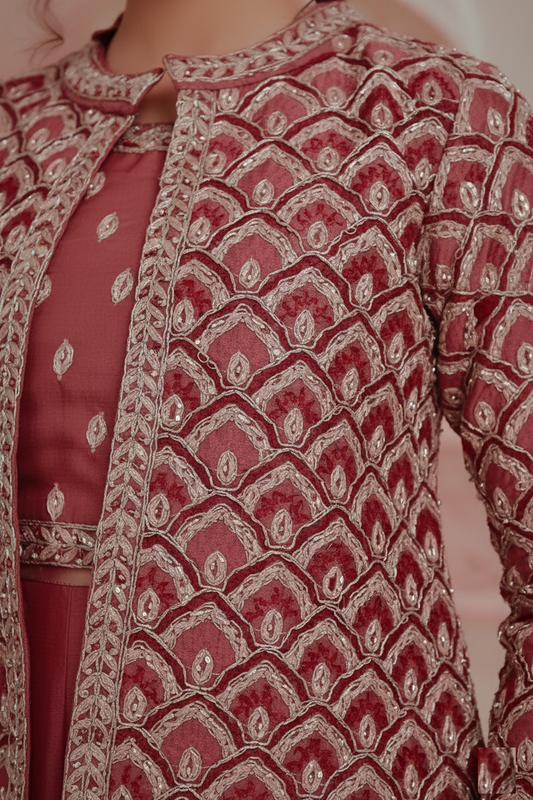 Carrot Colour Plazo Set(GE-GPZS_1272)