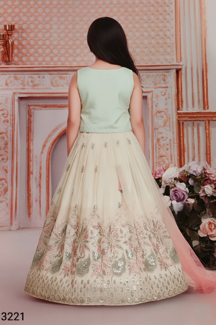 Cream Colour Ghaghra Choli(GE-GGHC_3221)