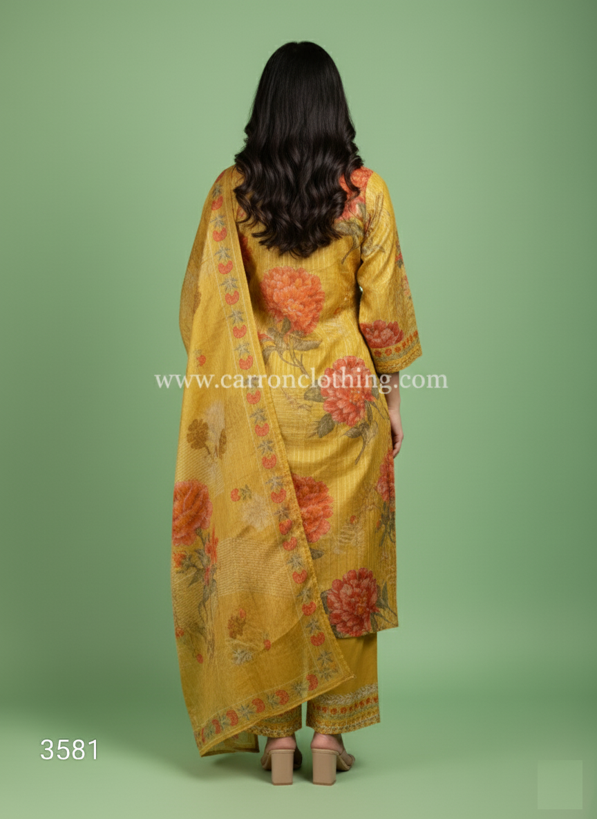 Yellow Colour Kurti Set(LC-WKIS_3581)