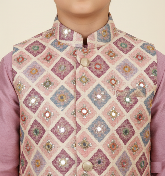 Onion Pink Colour Jacket Kurta Set(BE-BBUS_6902)