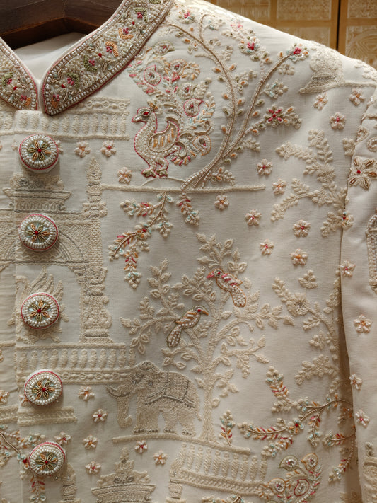 Cream Colour Sherwani(ME-MSRW_7317)