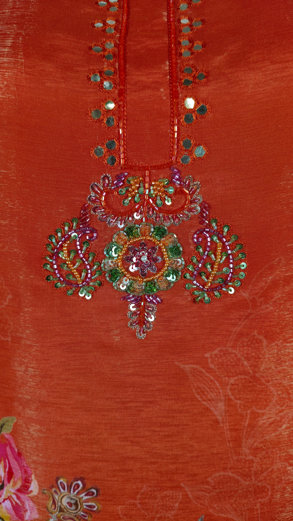 Orange Colour Kurti Set(LC-WKIS_3630 F)