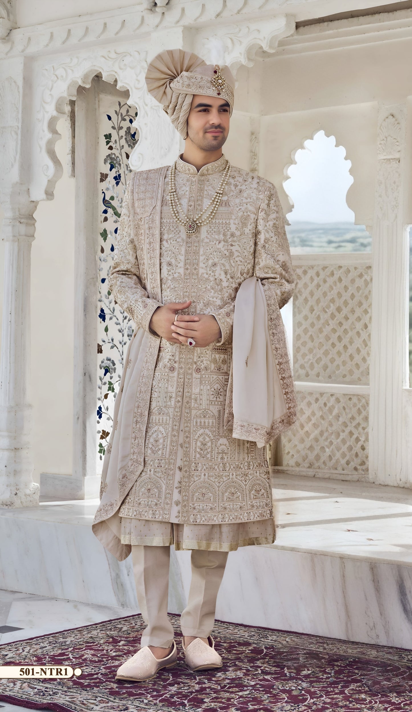 Cream Colour Sherwani(ME-MSRW_501)