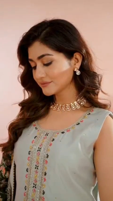 Green Colour Pant Set(LE-WPNS_3170)