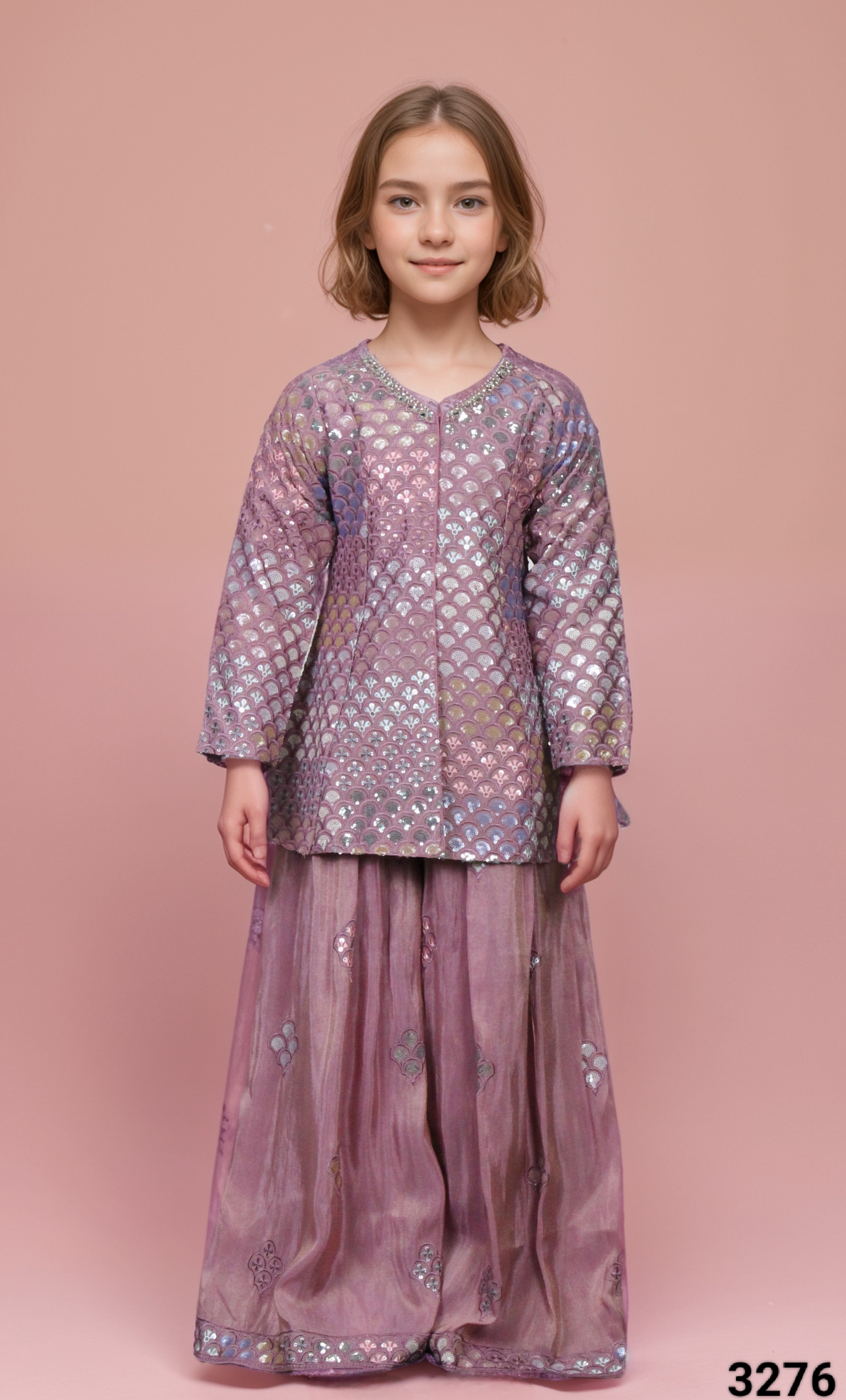Purple Colour Plazo Set(GE-GPZS_3276)