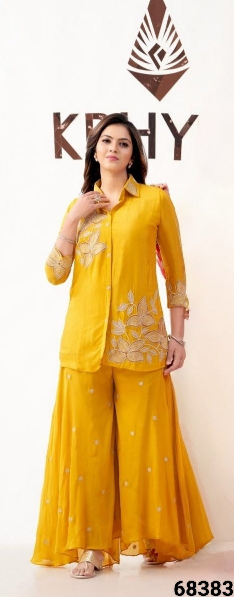 Mustard Colour Pant Set(LE-WPNS_68383)