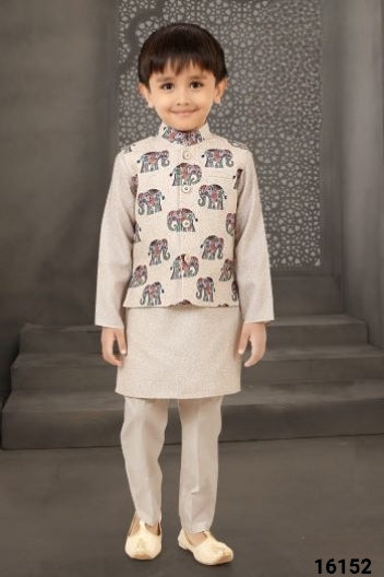 Fawn Colour Jacket Kurta Set(BE-BBUS_16211)