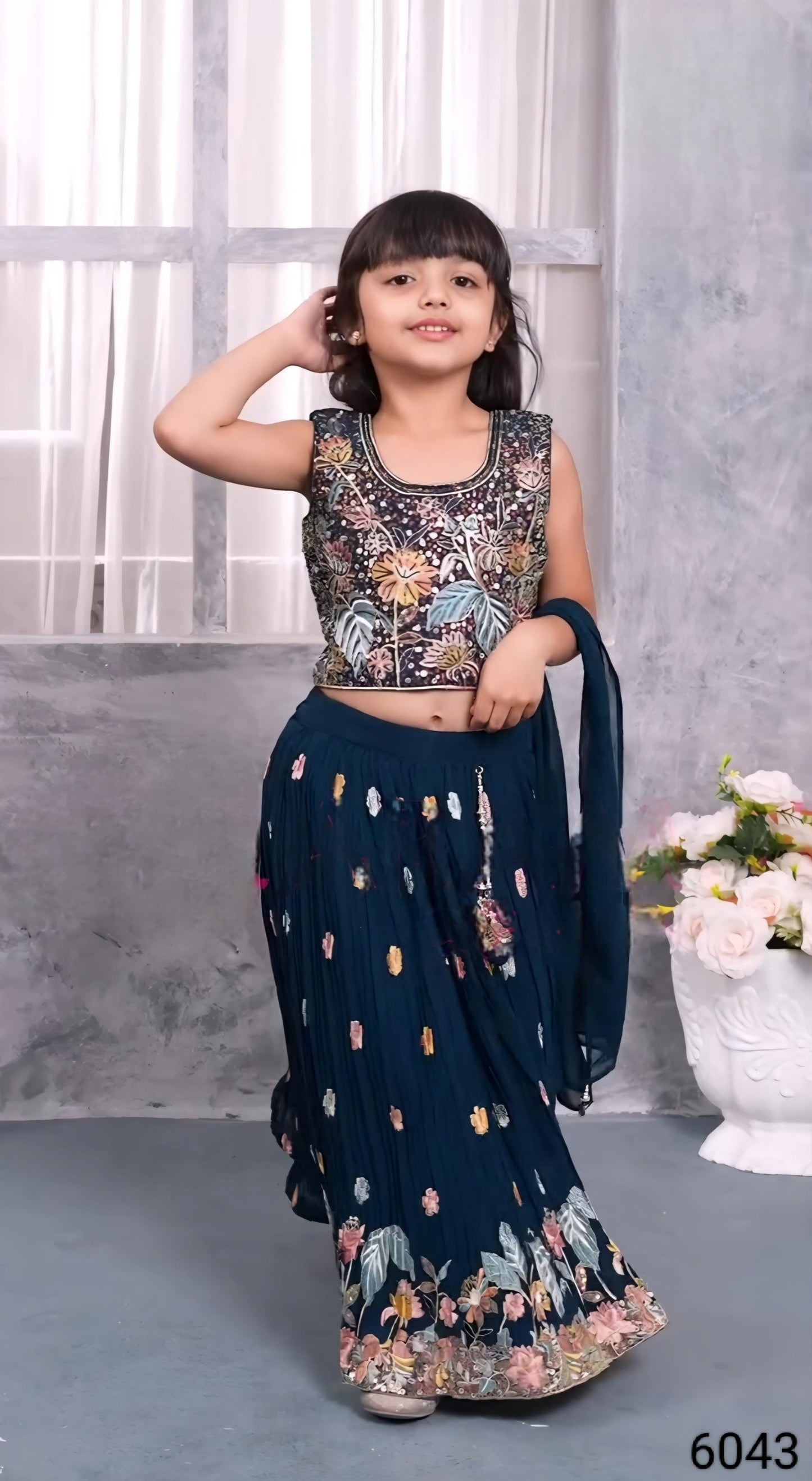 Blue Colour Ghaghra Choli(GE-GGHC_6043)