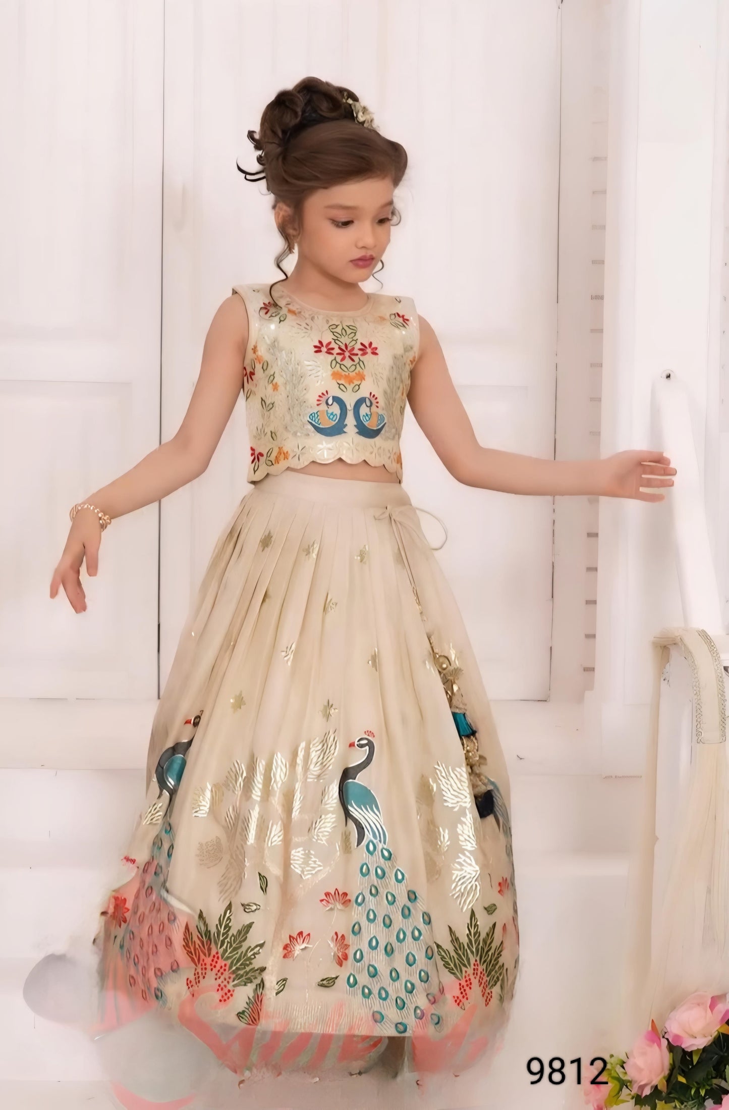 Peacock Blue Colour Ghaghra Choli(GE-GGHC_9812)