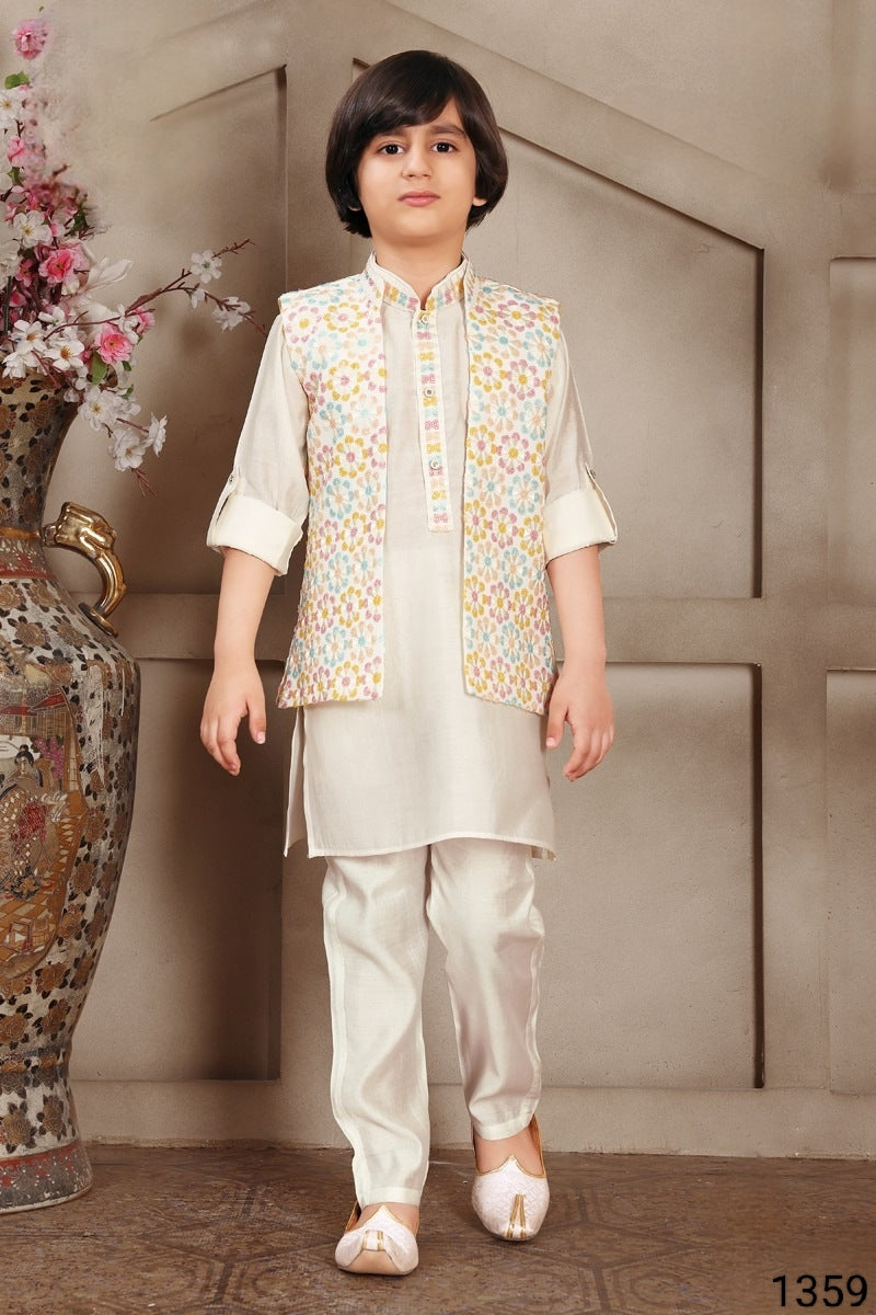 Cream Colour Jacket Kurta Set(BE-BBUS_1359)