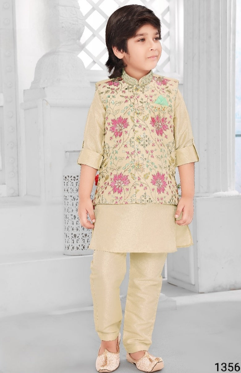 Fawn Colour Jacket Kurta Set(BE-BBUS_1356)