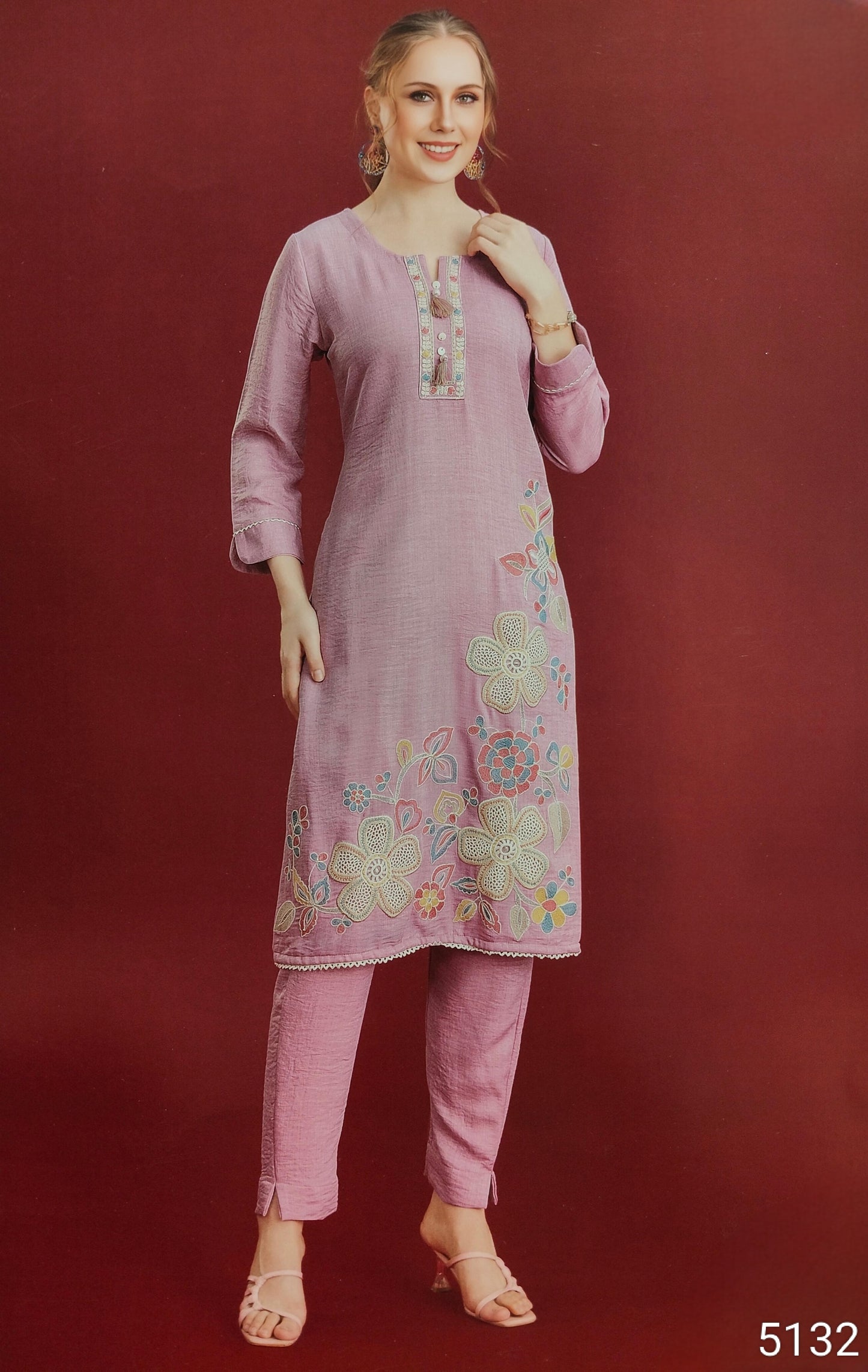 Pink Colour Kurti Set(LC-WKIS_5132)