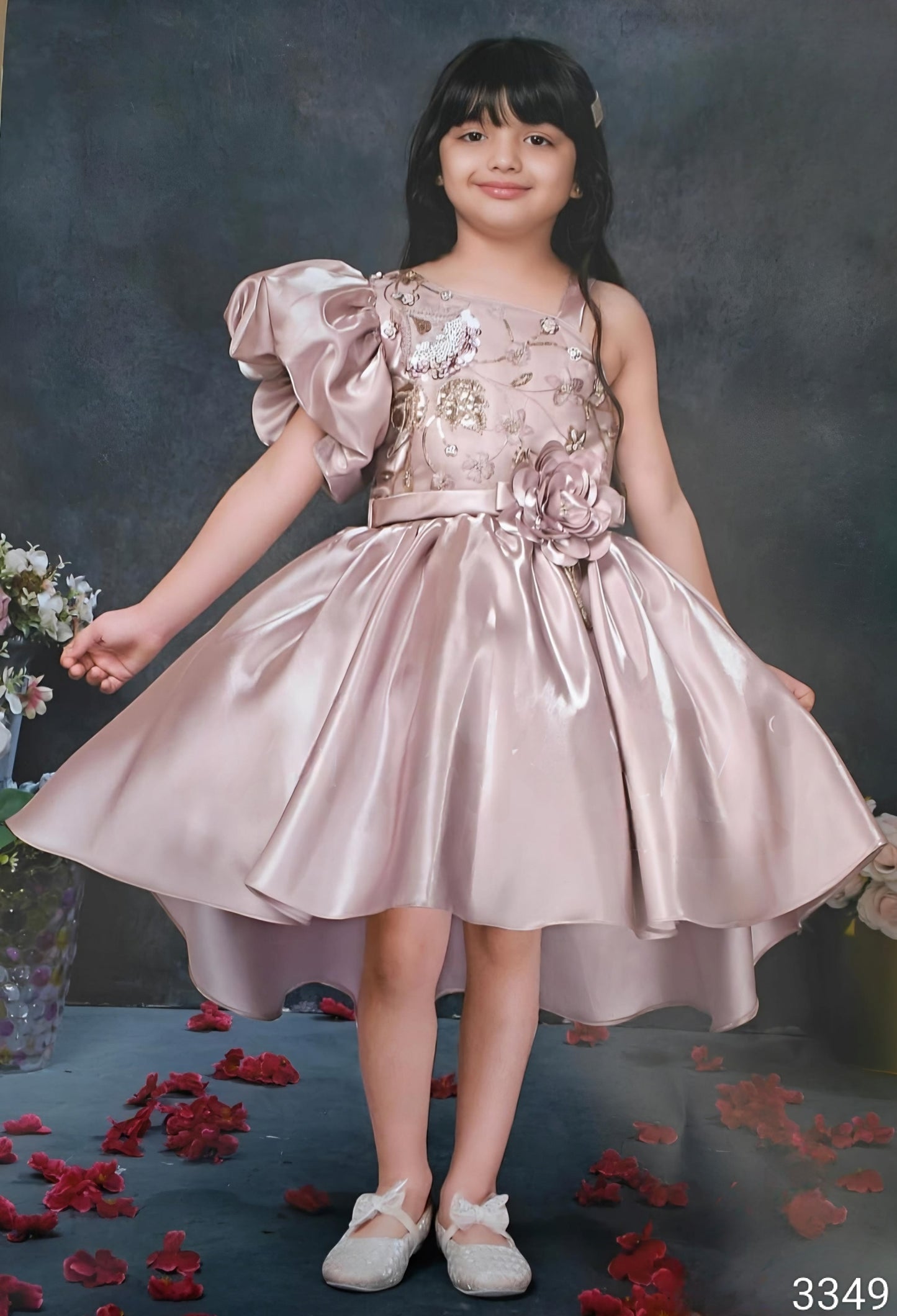 Chickoo Colour Party Frock(GE-GFRP_3349)