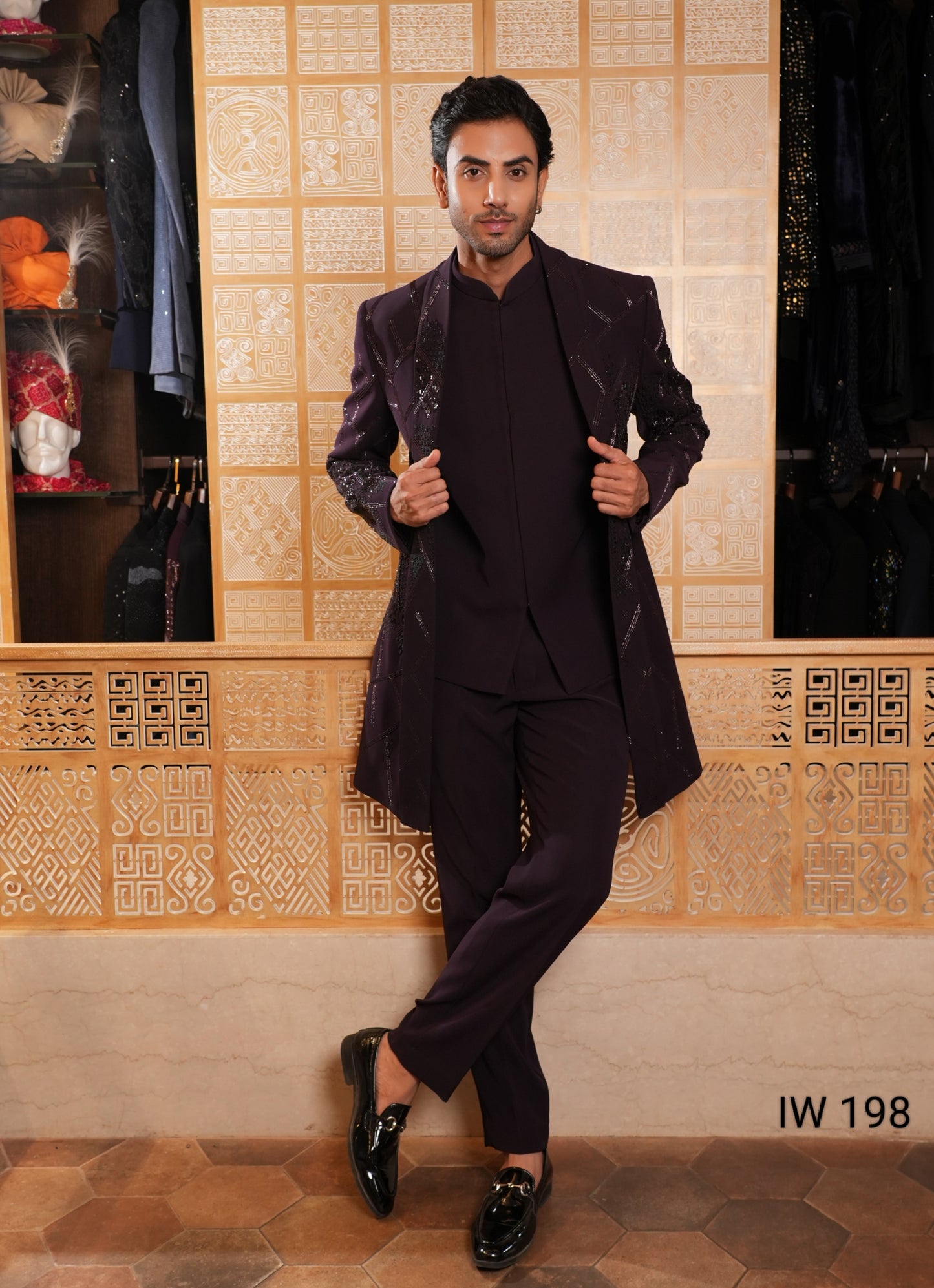 Wine Colour Indo western(ME-MINW_IW 198)