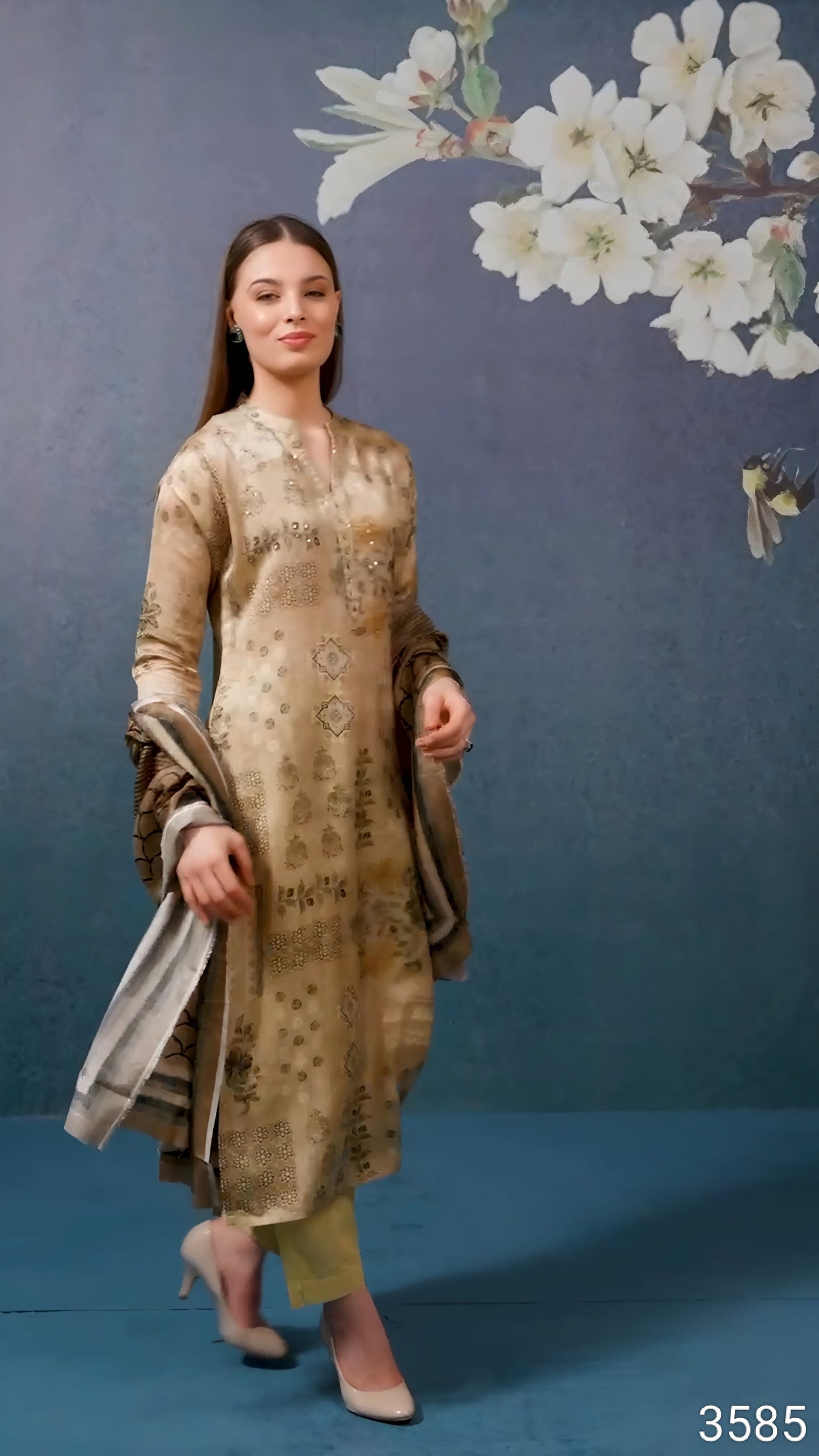 Fawn Colour Kurti Set(LC-WKIS_3585)