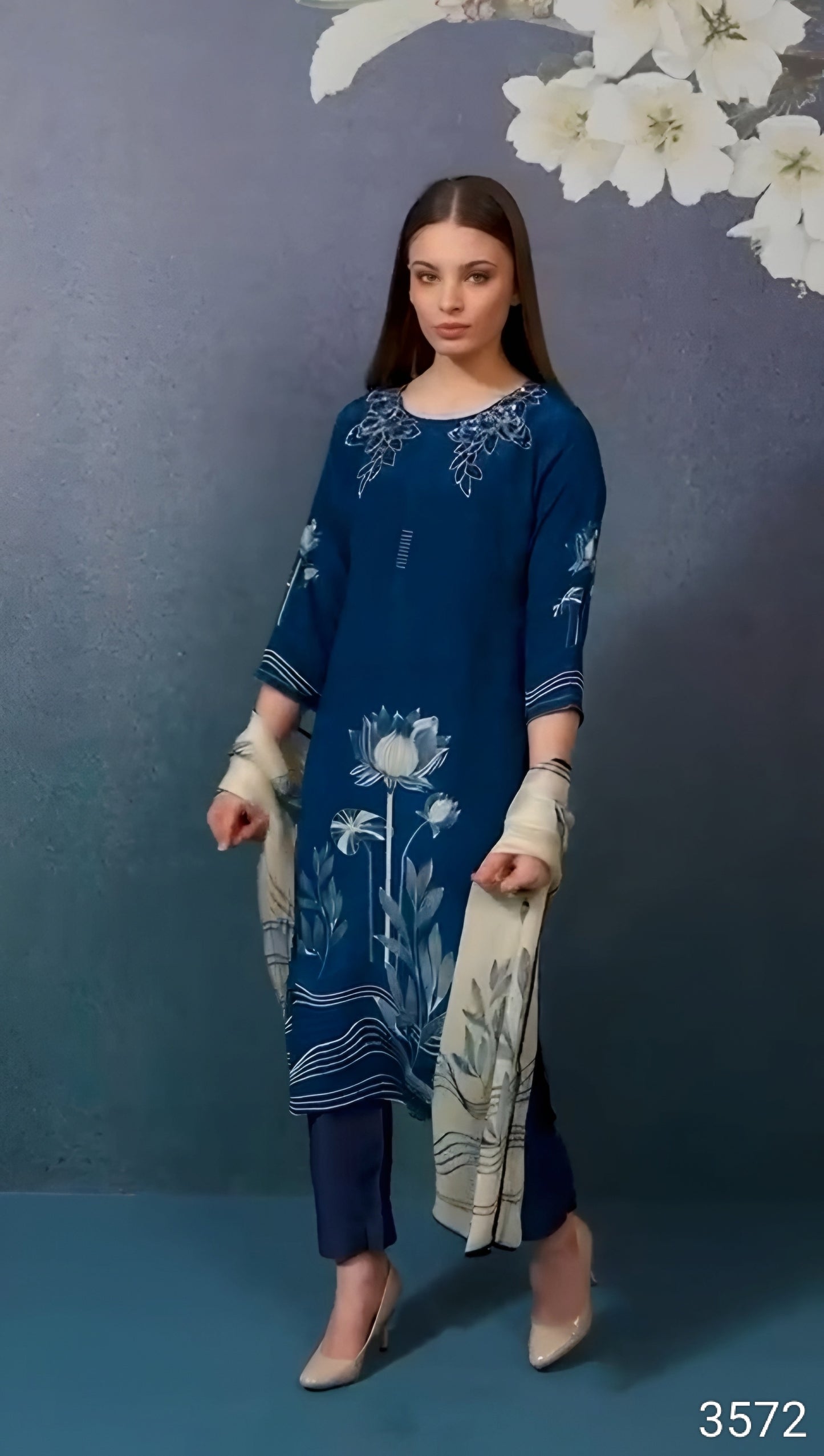 Navy Blue Colour Kurti Set(LC-WKIS_3572)